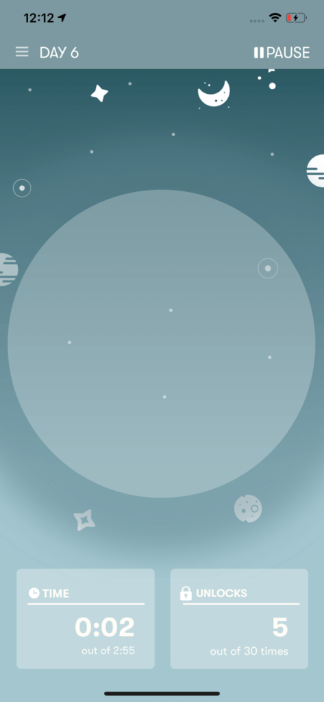 The Space App screen