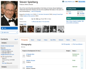 steven-spielberg-imdbpro-page